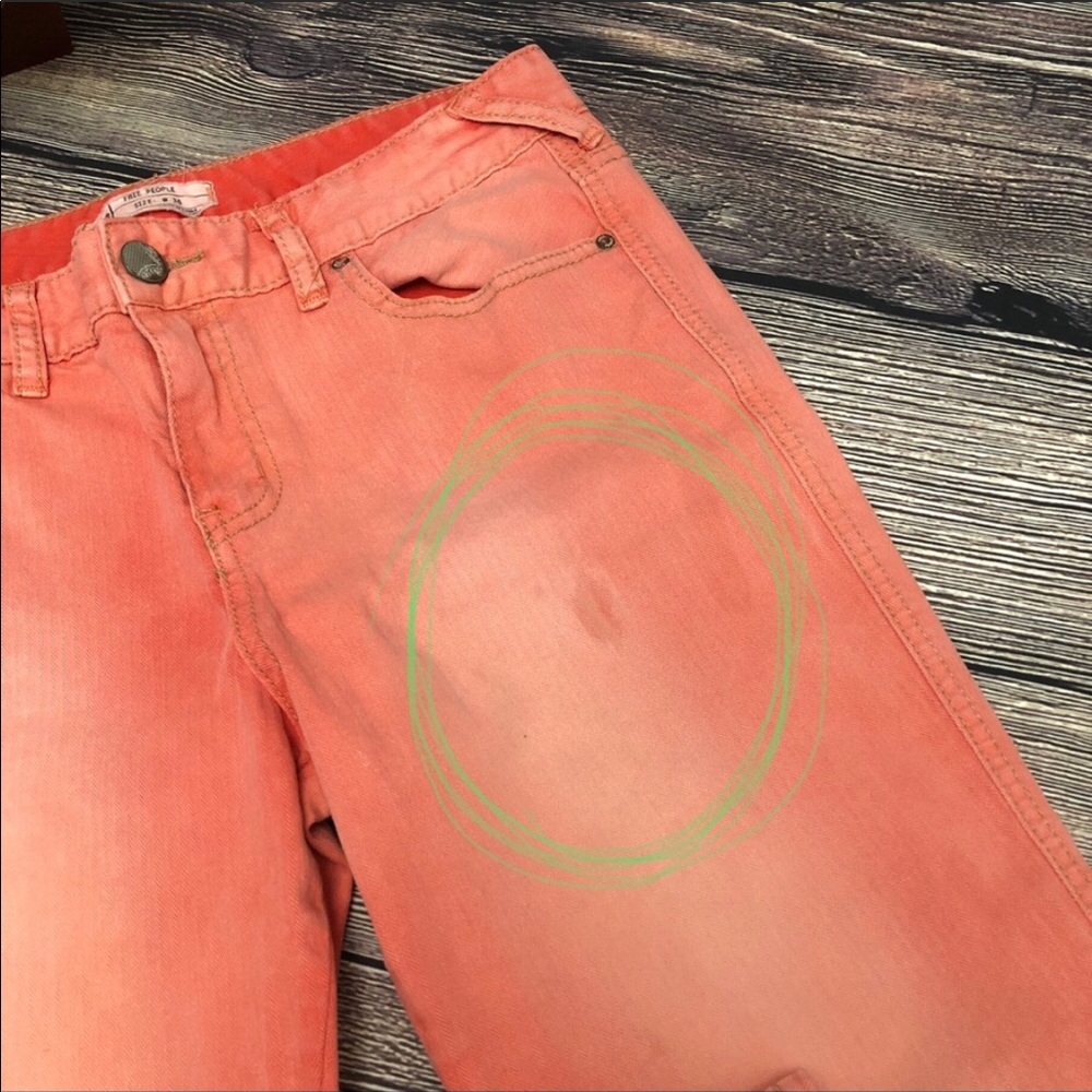 Free People Faded Cropped Skinny Jean red sz 30 - Picture 6 of 8